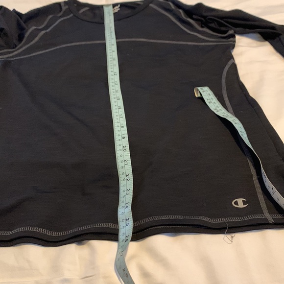 Champion long sleeve , fitted top, Black with Grey stitching detail. XL. - Picture 5 of 8